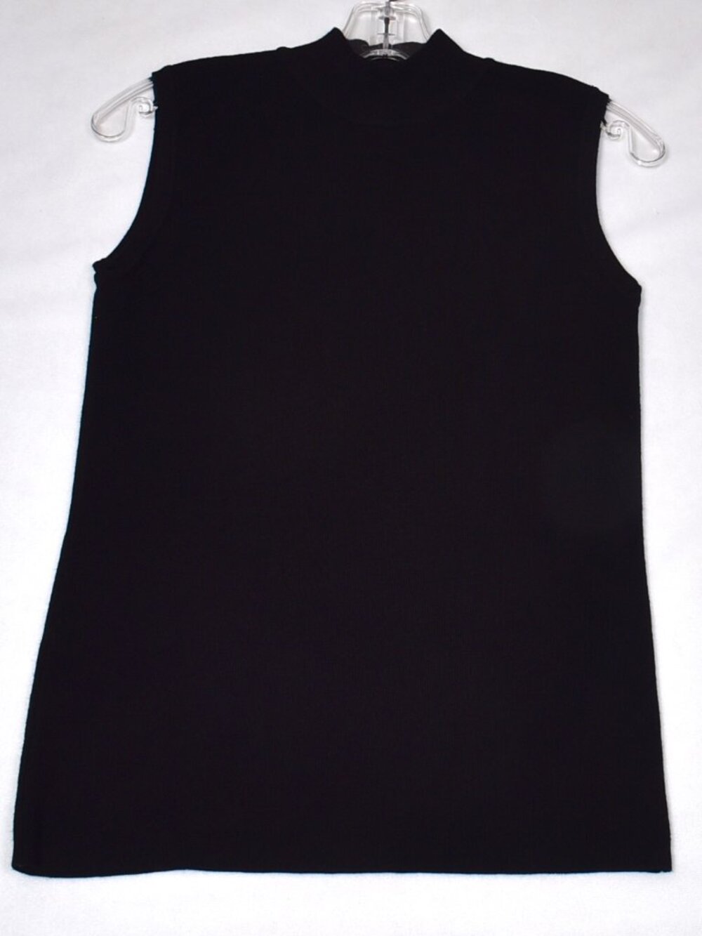 Choices Petite Women's Mock Turtleneck Sleeveless Black Blouse's Size PS